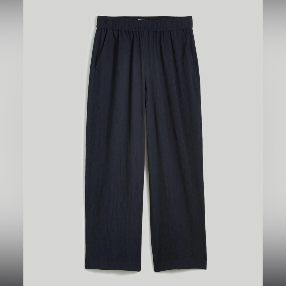 Madewell Crinkled crepe straight-leg crop pants